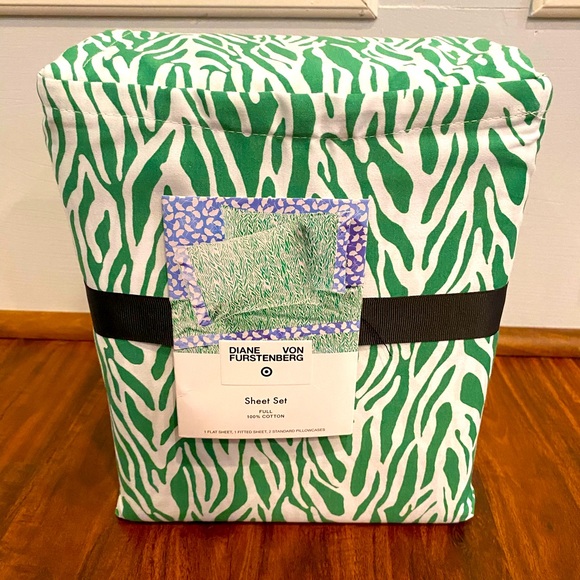 Diane Von Furstenberg Other - Sea Twig Green Full 400 Bedding Sheet Set 4 Pieces DVF x Target NEW